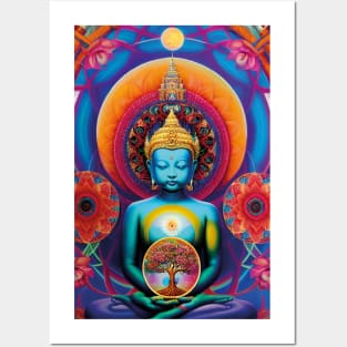 Young Buddha and the tree of life mandalas Posters and Art